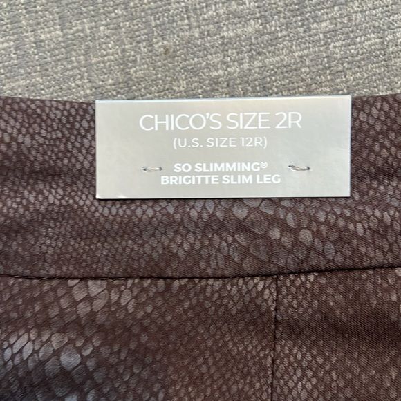 Chico’s So Slimming Brigitte Slim Ankle Pants reptile print - Picture 12 of 15